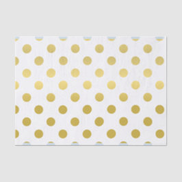 Maßgeschneiderter Print White and Gold Polka Dot Seidenpapier