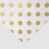 Maßgeschneiderter Print White and Gold Polka Dot Seidenpapier (Ausschnitt)