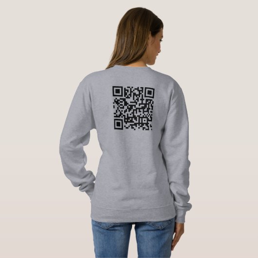 Maßgeschneiderter QR-Code an der Vorderseite und R Sweatshirt (Schwarz voll)