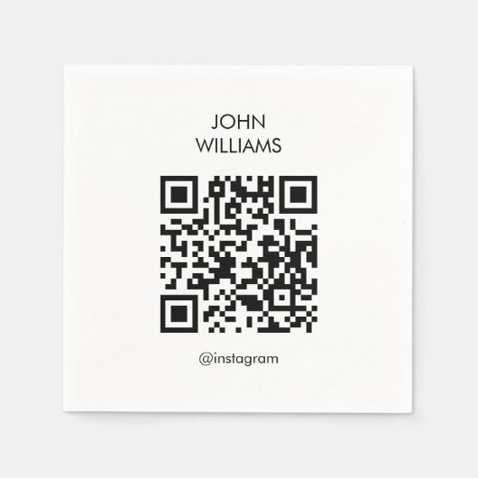 Maßgeschneiderter QR-Code für die Ausstellung eine Serviette (Vorderseite)