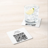 Maßgeschneiderter QR-Code für die Ausstellung Rechteckiger Pappuntersetzer (Vor Ort)