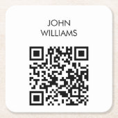 Maßgeschneiderter QR-Code für die Ausstellung Rechteckiger Pappuntersetzer (Vorderseite)