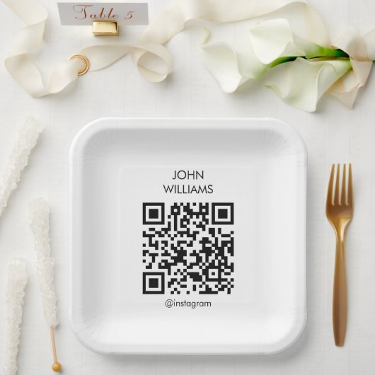 Maßgeschneiderter QR-Code für die Eröffnung einer Pappteller (Hochzeit)