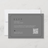 Maßgeschneiderter QR-Code für Schwarz und Weiß-Hoc RSVP Karte (Vorderseite)