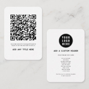 Maßgeschneiderter QR-Code für Unternehmen Mitteilungskarte