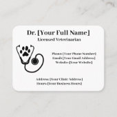 Maßgeschneiderter QR-Code für Veterinärmediziner Visitenkarte (Vorderseite)