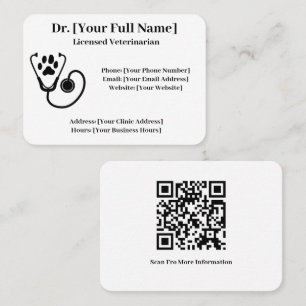 Maßgeschneiderter QR-Code für Veterinärmediziner Visitenkarte