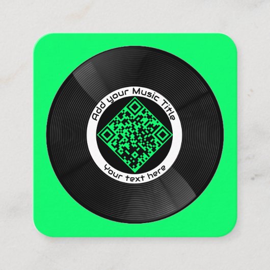 Maßgeschneiderter QR-Code LP Vinyl | Quadratische Visitenkarte (Vorderseite)