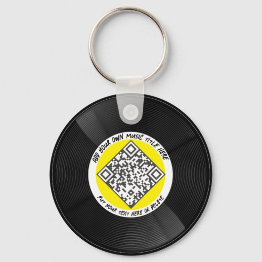 Maßgeschneiderter QR-Code LP Vinyl | SCHLÜSSELANHÄ Schlüsselanhänger (Rückseite)