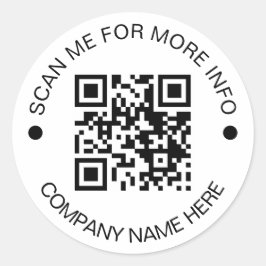 Maßgeschneiderter QR-Code Rund weißes, wassersiche Runder Aufkleber