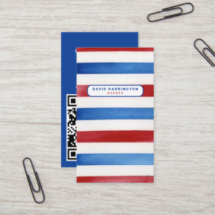 Maßgeschneiderter QR-Code Scannable Patriotic Colo Visitenkarte