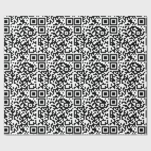 Maßgeschneiderter QR-Code Schwarz/Weiß Abstrakt Ge Geschenkpapier (Flach)