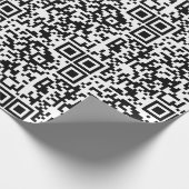Maßgeschneiderter QR-Code Schwarz/Weiß Abstrakt Ge Geschenkpapier (Ecke)