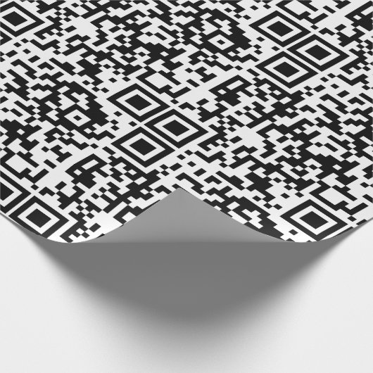 Maßgeschneiderter QR-Code Schwarz/Weiß Abstrakt Ge Geschenkpapier (Ecke)