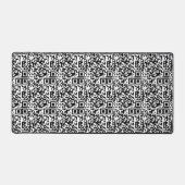 Maßgeschneiderter QR-Code Schwarz/Weiß Abstrakt Ge Schreibtischunterlage (Vorderseite)
