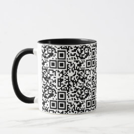 Maßgeschneiderter QR-Code Schwarz/Weiß Abstrakt Ge Tasse