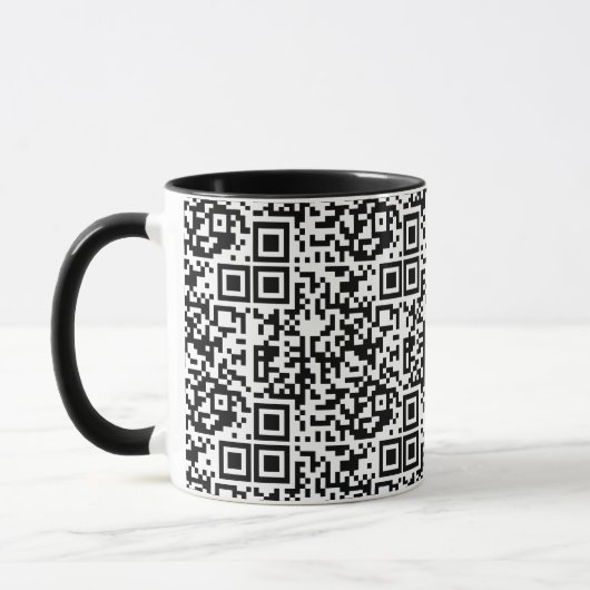 Maßgeschneiderter QR-Code Schwarz/Weiß Abstrakt Ge Tasse (Links)