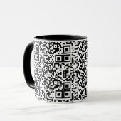 Maßgeschneiderter QR-Code Schwarz/Weiß Abstrakt Ge Tasse (Vorderseite Links)