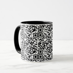Maßgeschneiderter QR-Code Schwarz/Weiß Abstrakt Ge Tasse