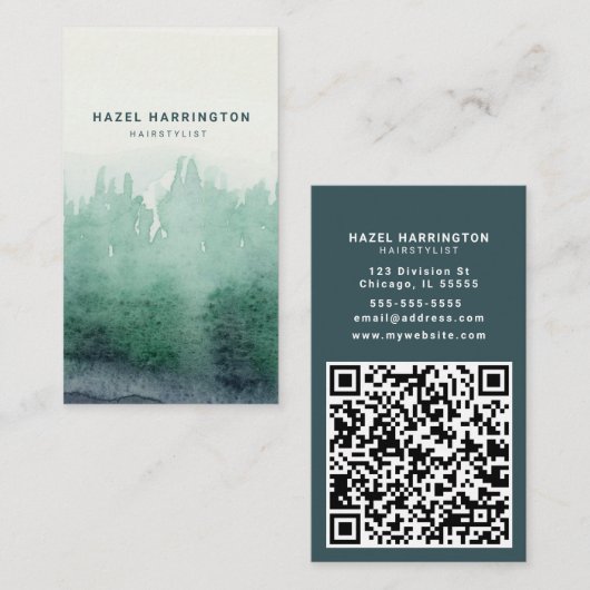 Maßgeschneiderter QR-Code - Skalierbare Bäume - Ve Visitenkarte (Vorne/Hinten)