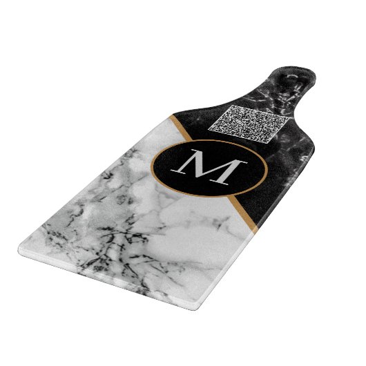 Maßgeschneiderter QR-Code und Belegeplatine-Marmor Schneidebrett (Ecke)