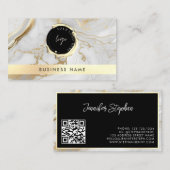Maßgeschneiderter QR-Code und Logo Weißes Gold-Mar Visitenkarte (Vorne/Hinten)