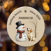 Maßgeschneiderter Retriever Herzschmelzen Keepake Keramik Ornament