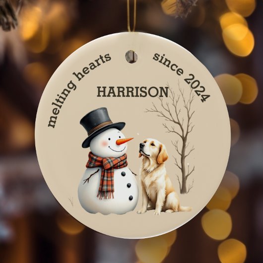 Maßgeschneiderter Retriever Herzschmelzen Keepake Keramik Ornament