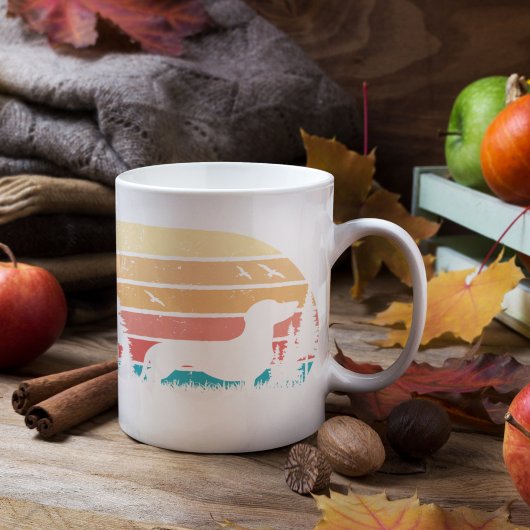 Maßgeschneiderter Retro-Styling-Dackel-Hundeltrain Kaffeetasse