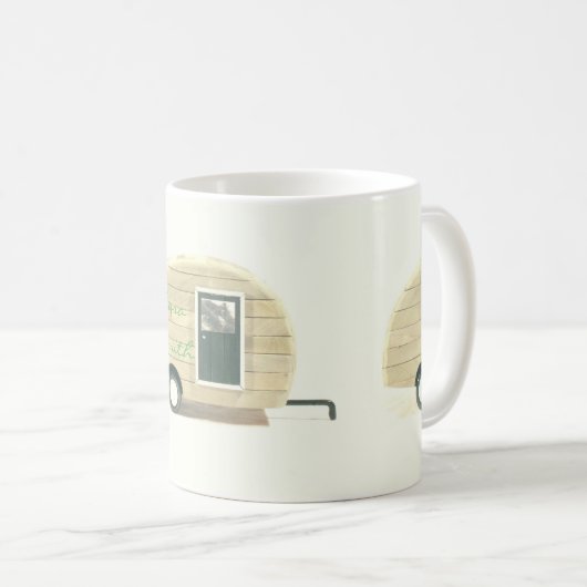 Maßgeschneiderter Retro-Teardrop-Camper Kaffeetasse (VorderseiteRechts)