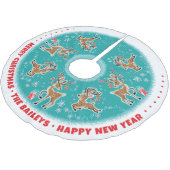 Maßgeschneiderter Retroreierer Polyester Weihnachtsbaumdecke (Schrägansicht)