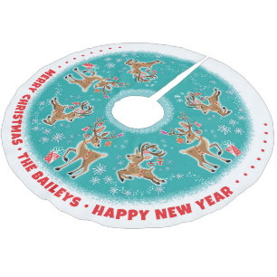 Maßgeschneiderter Retroreierer Polyester Weihnachtsbaumdecke