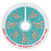 Maßgeschneiderter Retroreierer Polyester Weihnachtsbaumdecke (Vorderseite)