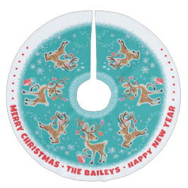 Maßgeschneiderter Retroreierer Polyester Weihnachtsbaumdecke