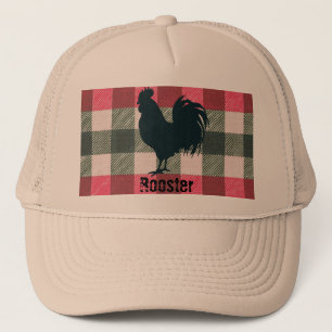 Maßgeschneiderter Rooster Bauernhof Gingham Trucke Truckerkappe