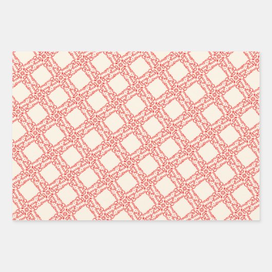 Maßgeschneiderter Rot-Weiß-Frohe Weihnachtsbaum Geschenkpapier Set (Vorderseite 3)