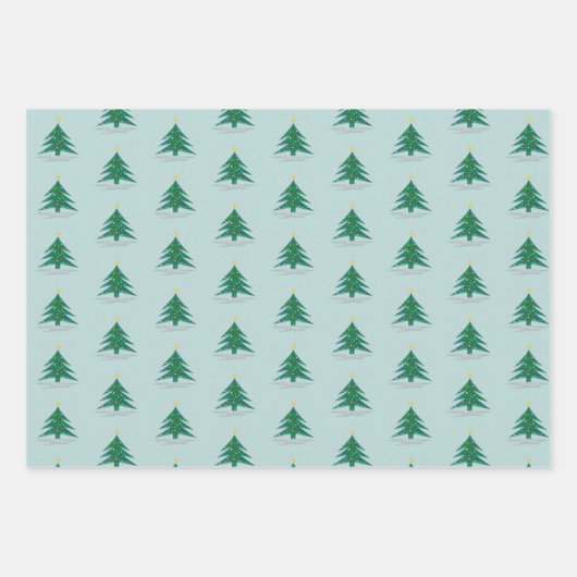 Maßgeschneiderter Rot-Weiß-Frohe Weihnachtsbaum Geschenkpapier Set (Vorderseite 2)