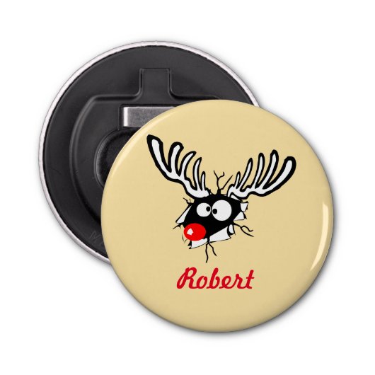 Maßgeschneiderter, roter Rentier Flaschenöffner (Vorderseite)