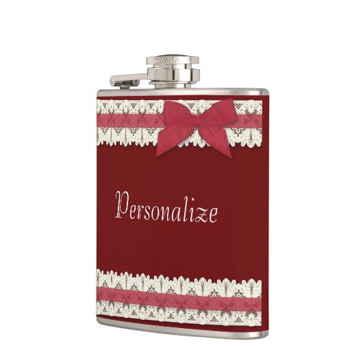 Maßgeschneiderter Rotspitzenband Flachmann (Links)