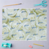 Maßgeschneiderter Royal Blue Text auf weißer Rosen Seidenpapier (Basteln)