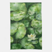 Maßgeschneiderter ruhiger Wasserfarbteich | Lotus  Geschirrtuch (Vertikal)