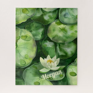 Maßgeschneiderter ruhiger Wasserfarbteich   Lotus  Puzzle