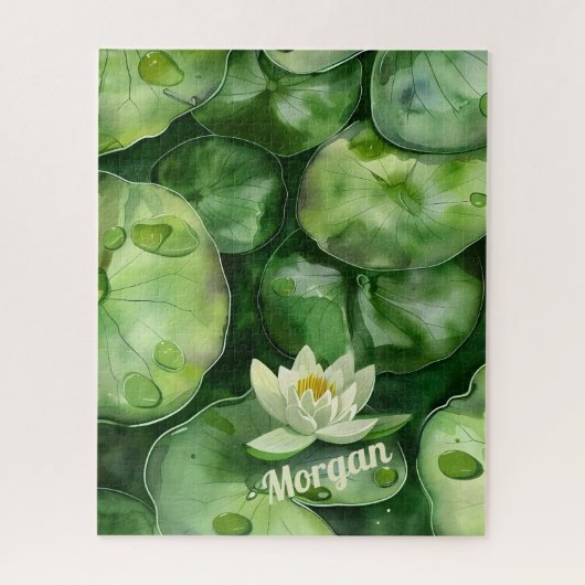 Maßgeschneiderter ruhiger Wasserfarbteich | Lotus Puzzle (Vertikal)