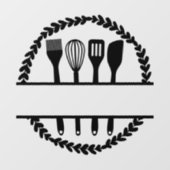 Maßgeschneiderter Rundleaf Kitchen Split Rahmen Fensteraufkleber (Blatt)