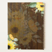 Maßgeschneiderter rustikaler Sonnenblumen Hochzeit Planer (Rückseite)