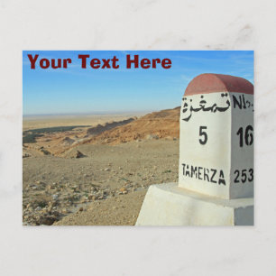 Maßgeschneiderter Sahara-Meilenstein, Tunesien Pos Postkarte