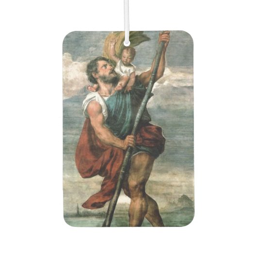 Maßgeschneiderter Saint Christopher Air Freshener Autolufterfrischer (Vorderseite)