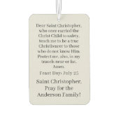 Maßgeschneiderter Saint Christopher Air Freshener Autolufterfrischer (Rückseite)