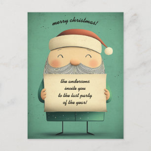 Maßgeschneiderter Santa on Sledge von einem Elch g Feiertagspostkarte