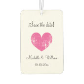 Maßgeschneiderter Save the Date Hochzeitsautokühle Autolufterfrischer (Rückseite)